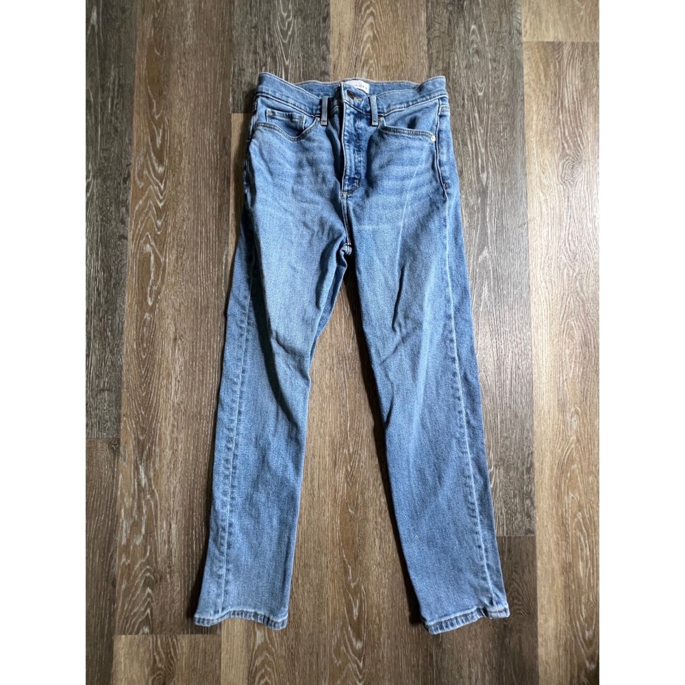 Loft Straight Leg Jeans Women 2/26 Blue Excellent High Rise Medium Wash Denim